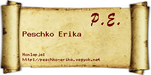 Peschko Erika névjegykártya